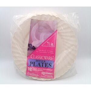 Comet ClassicWare Dinner Plates Champagne Color 7" 18 Plates NOS Movie TV Prop